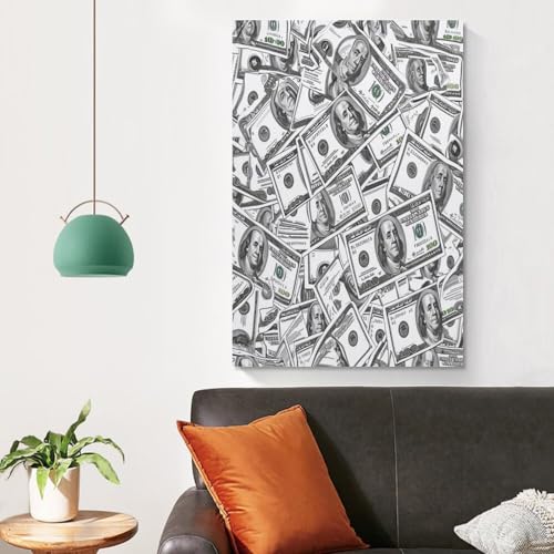 Cuadro en lienzo de 100 billetes de dolares para decorar paredes de dormitorios 4
