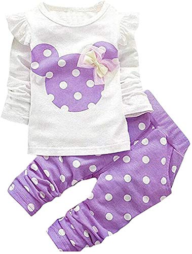 Image of WHBFRG Baby Girl Clothes, 3 Pieces Long Sleeved Cute Toddler Infant Outfits Kids Tops and Pants Set