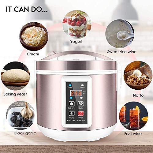 4YANG Fermentador de ajo Negro 5L Fabricante de AjosHealth Food Maker Control Inteligente Completamente automático Cocina de Bricolaje con múltiples Dientes de ajo