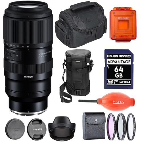 Tamron 50-400mm f/4.5-6.3 Di III VC VXD Lens (Nikon Z) with Pixel Advance Accessories and Travel Bundle | AFA067Z-700 | Tamron 50-400mm Lens