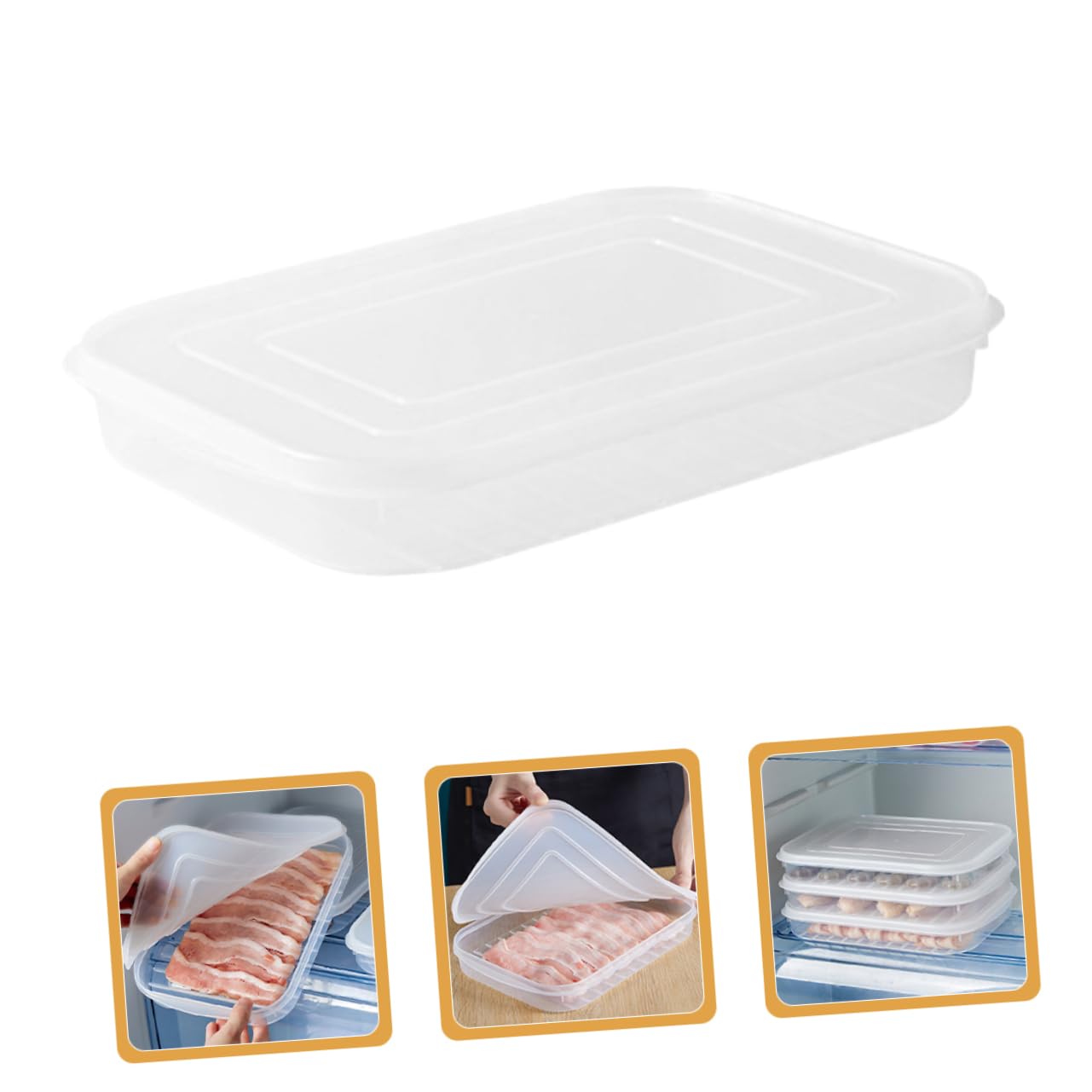 IMIKEYA 8pezzi Contenitori Per Conservazione Alimenti Con Coperchio Ermetico Scatole Trasparenti Per Frigo Per Pesce e Di Mare Organizzatori Per Cucina e Frigorifero