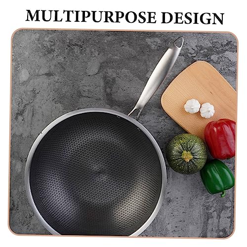 Wok de acero inoxidable 12 pulgadas con superficie antiadherente miniatura 4