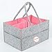 Panier de Rangement pour Bébé en Feutre Sac de Couche - Rangement pour Nurserie, Liste de Naissance, Table à Langer, Panier Cadeau pour Fille et Garçon (Rose)