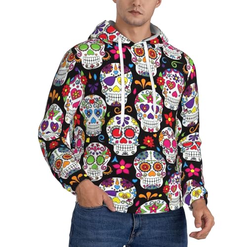 Sweat à capuche tendance en polaire imprimé motif original pour homme