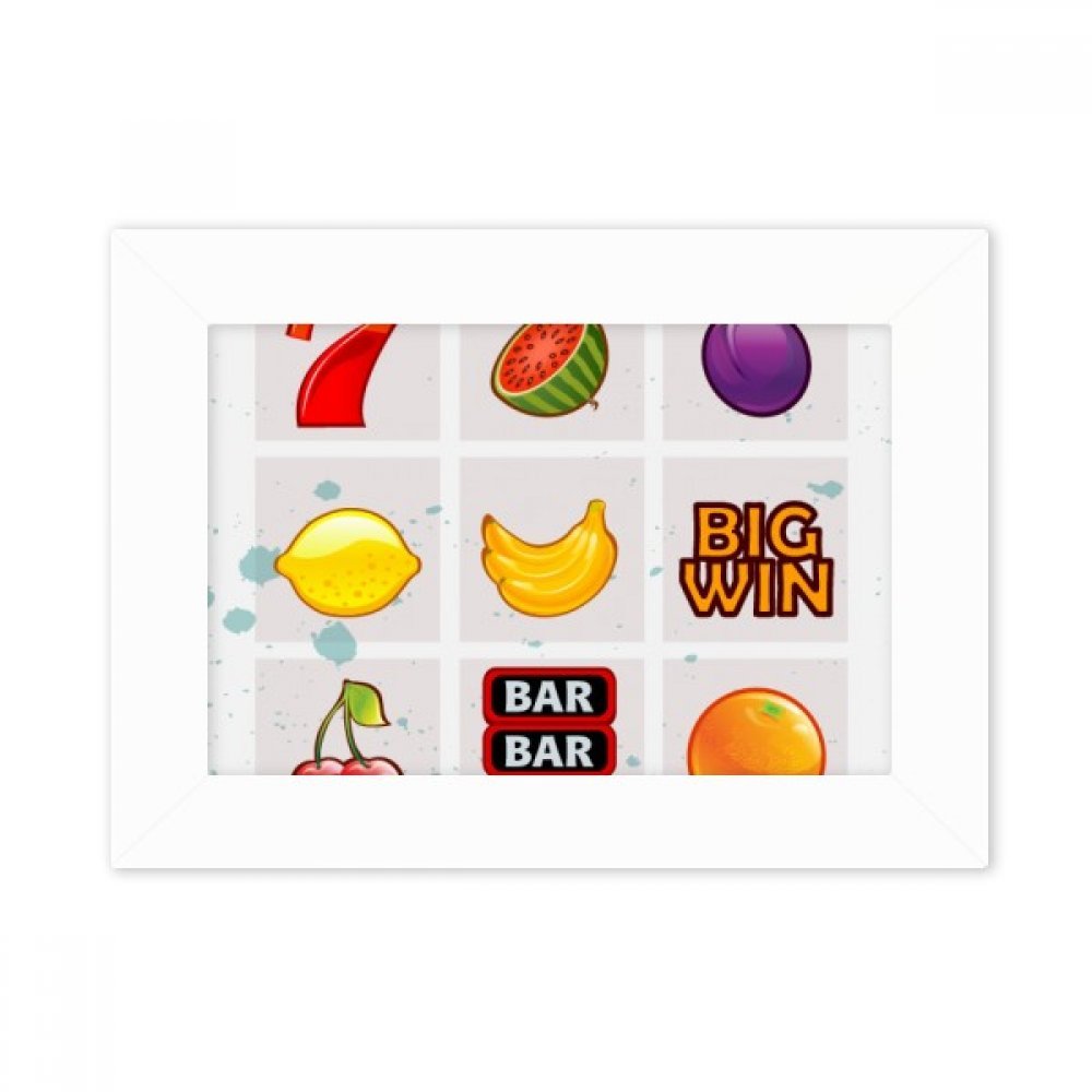 Cadre photo blanc pour bureau et salon avec illustration de fruits multicolor