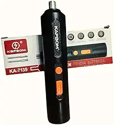 Chave de Fenda Parafusadeira Elétrica 4.2V Portátil sem fio - Perfeita para Espaços Apertados Móveis computadores - Bateria Recarregável Bivolt, 2 Bits Inclusos(Philips e fenda)-Preta