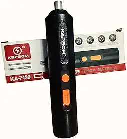 Chave de Fenda Parafusadeira Elétrica 4.2V Portátil sem fio - Perfeita para Espaços Apertados Móveis computadores - Bateria Recarregável Bivolt, 2 Bits Inclusos(Philips e fenda)-Preta