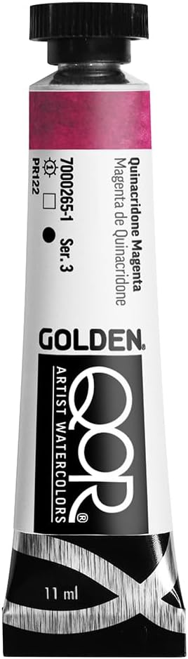 QoR Artist Watercolors, Quinacridone Magenta, 11 ml Tube, Professional Watercolor Paint, Transparent