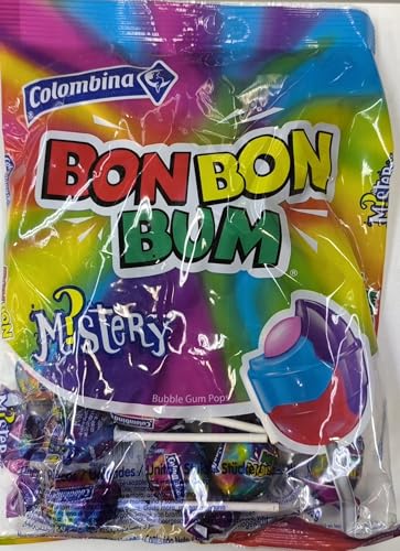 Colombina Bon Bon Bum Mystery, Caramelos con Chicle, Sabores Sorpresa Variados. Bolsa de 24 unidades