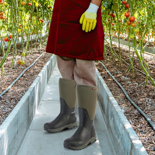 Showave Men's Rubber Hunting Boots, Waterproof Rain Boots Insulated Neoprene Mud Boot, Durable Arctic Outdoor Working Boot with Steel Shank4