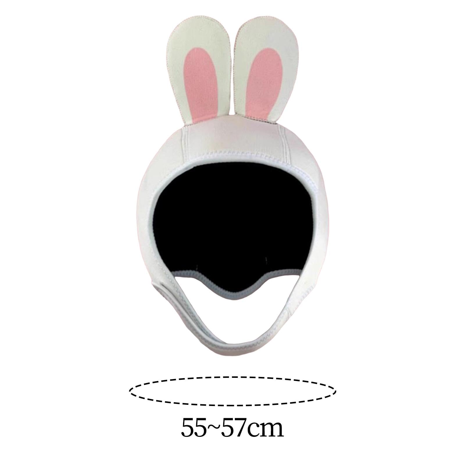 Capucha de buceo de conejo de dibujos animados de neopreno de 3 mm para esnórquel, kayak, invierno, S, rosa y blanco