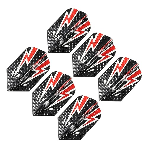 PATIKIL Slim Dart Flights, 6 Pack Aluminum Foil Unique Design Dart Accessories for Steel Tip Dart and Soft Tip Darts, Black Red