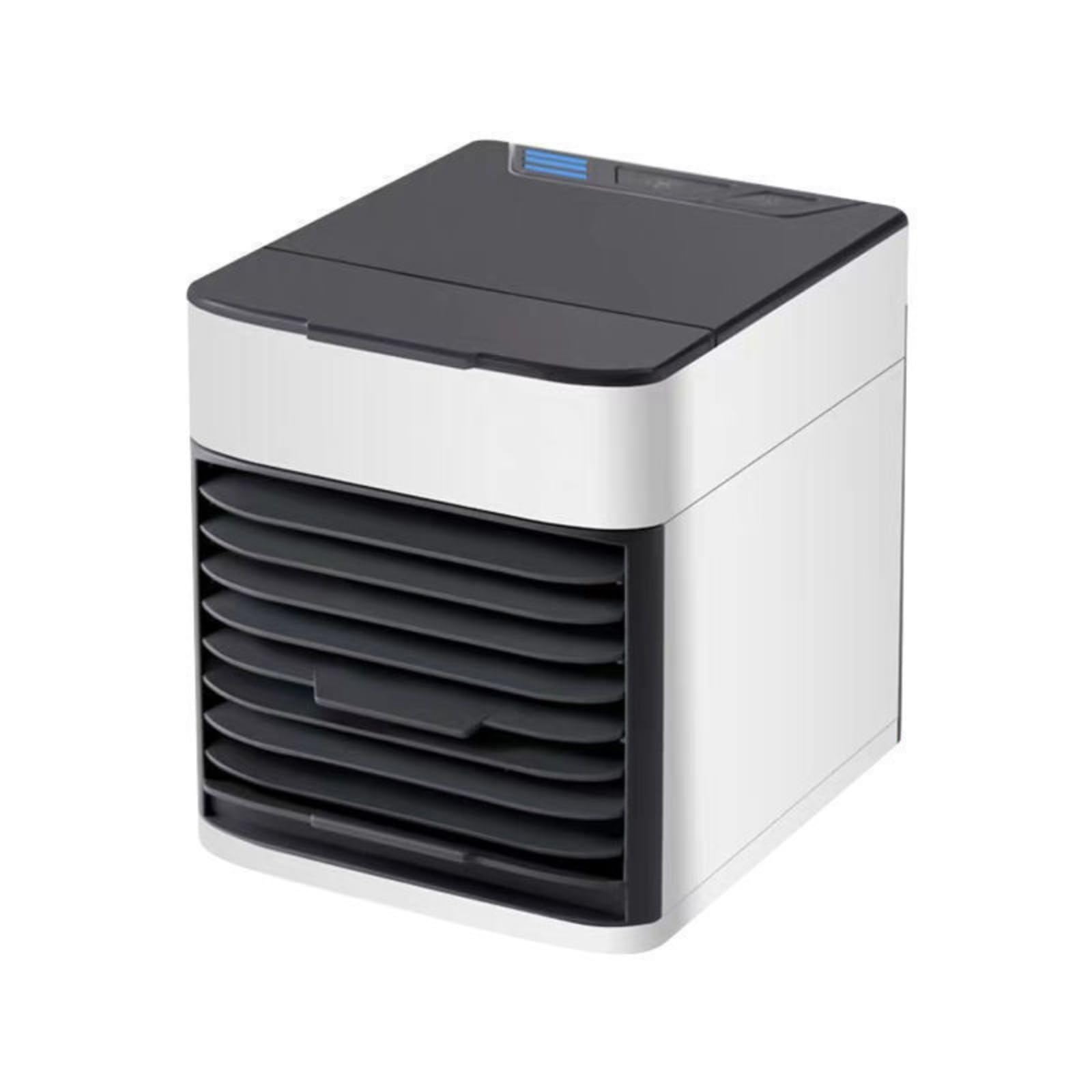 Compact Mini Evaporative Cooler Water Reservoir Desktop Evaporative Cooler Ice Compatible Cooling Humidifier Louvered Outlet, Gen 2 Non-swing-image-15