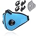 Novemkada Dustproof Masks - Activated Carbon Dust Mask with Extra Filter Cotton Sheet and Valves for Exhaust Gas, Pollen Allergy, PM2.5, Running, Cycling, Outdoor Activities (1 Set Blue, Dust Masks)