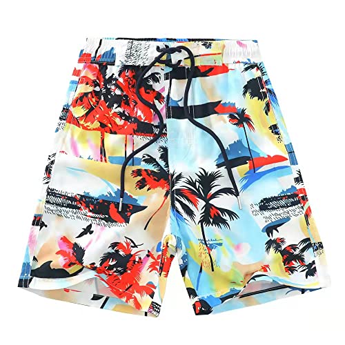 Uwback Boys Swim Trunks Quick Dry Stretch Kids Swimwear Toddler Beach Board Shorts Coconut Tree Size 10-12 #TOP7