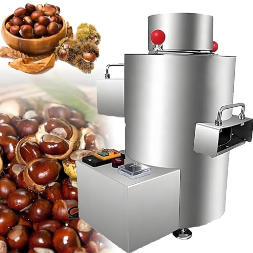 PixCy Descascaradora Automática Castañas 40 Kg/H Descascaradora Piel Castañas Separador Granos 16 Cuchillas,Velocidad Ajustable,para Procesamiento Castañas Descascaradoras Esenciales 220Vplugintype