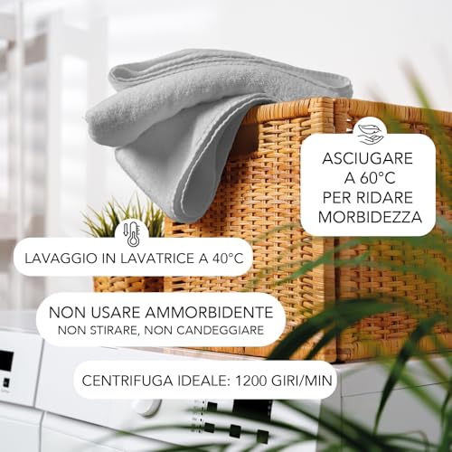 Miniatura 6 de Sleepzen - Juego De 6 Toallitas Guantes De Baño De Algodón Orgánico Gris Perla - Certificado Gots - 500 G M Algodón De Fibra Larga - Muy Absorbentes - Certificado Oeko-Tex - Fabricado En Portugal