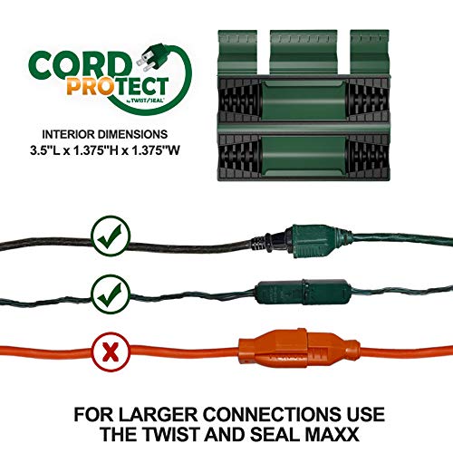 Twist And Seal Cord Protect (2 Pack) - Outdoor Extension Cord Safety Cover Connector And Weatherproof Electrical Protector – Orange #TOP2
