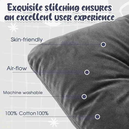 Image of Hahafelt 3 Pcs U-Shaped Pregnancy Pillow Cover, Cotton or Crystal Velvet Maternity, Soft Breathable Fit for 55 inchx31 inch Body Pillow(Haze,Crystal Velvet)