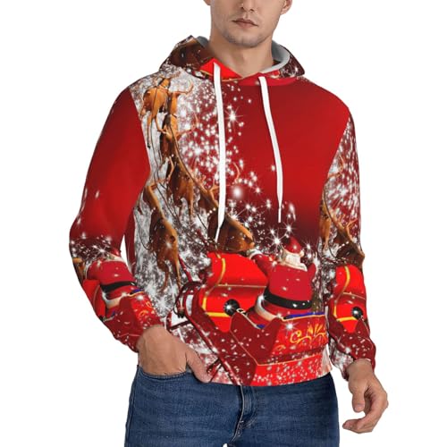 Sweat à capuche imprimé de Noël pour homme EdWal un pull décontracté en polyester unique