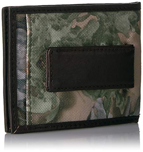 WEBER'S PREMIER LEATHER Men's Magnetic Money Clip Front Pocket King's Desert Shadow Camo Polyester Exterior Leather Trim Wallet2
