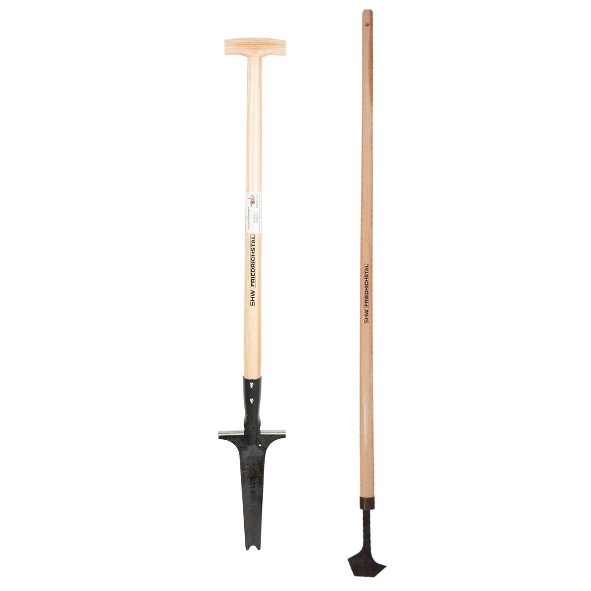 SHW-FIRE Set: Unkrautausstecher 82cm Stiel und Fugenkratzer 135cm Stiel | Made in Germany | Für chemiefreie Unkrautentfernung im Beet & in Fugen | Geschmiedeter Spezialstahl