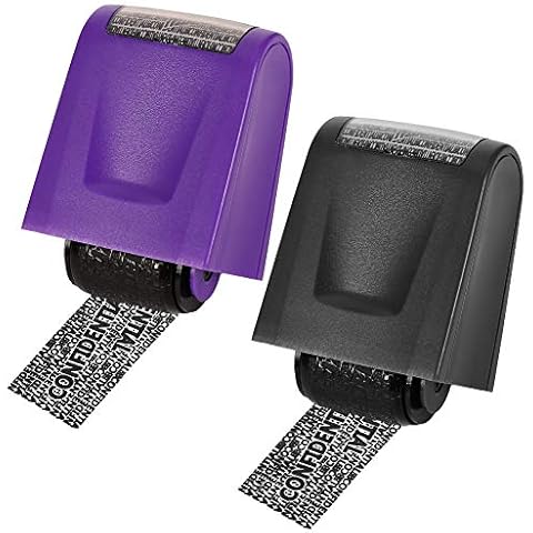 ruggito Identity Theft Prevention Stamp Identity Guard Roller Stamp Wide Rolling Security Stamp,Pack of 2 Cover