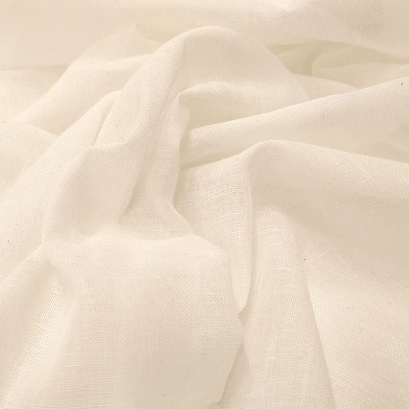 Panini Tessuti, Tejido ligero 100% algodón de gasa transpirable – vendido por recorte – 150 cm de altura (natural, 1 metro)