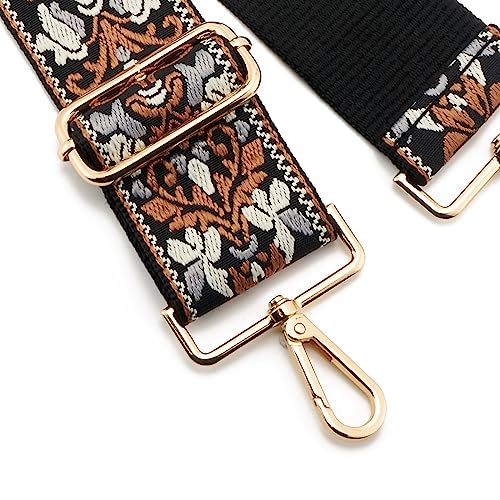 Image of Wide Shoulder Strap Adjustable Replacement Belt Guitar Style Crossbody Bag Handbag Strap Multicolor Canvas Straps(Wide:2in)(Color47)