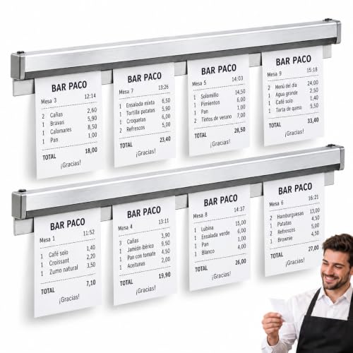 Barra de Pedidos, Soporte Comandero Aluminio Autoadhesivo, 2 Unidades