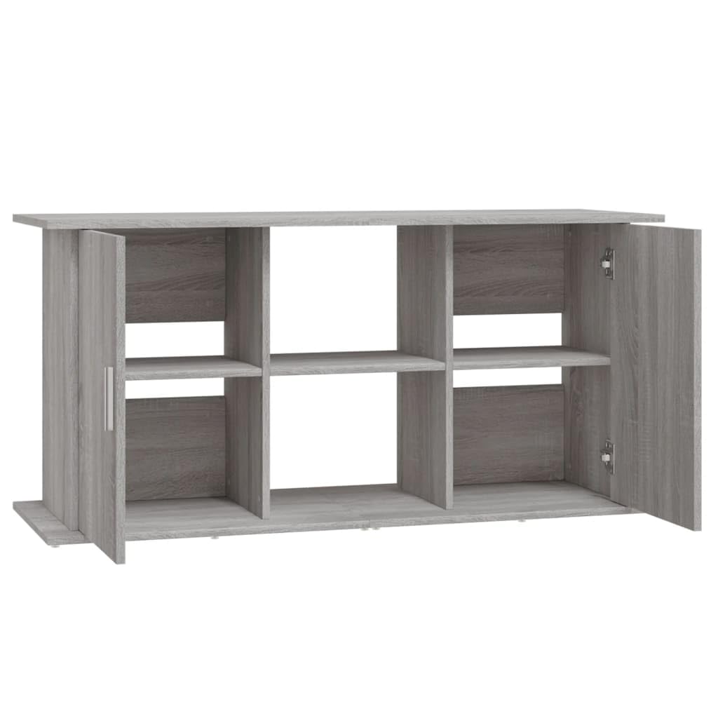 Mangloder Soporte para acuario, gris Sonoma, 121 x 41 x 58 cm, material de madera, armario para acuario, armario para acuario, estantería con espacio para alimentos para peces, accesorios, filtro en