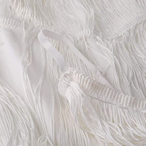 Image of Women 1920s Gatsby Flapper Dress Sexy Open Back Strap Fringed Cocktail Party Dress with 20s Accessories