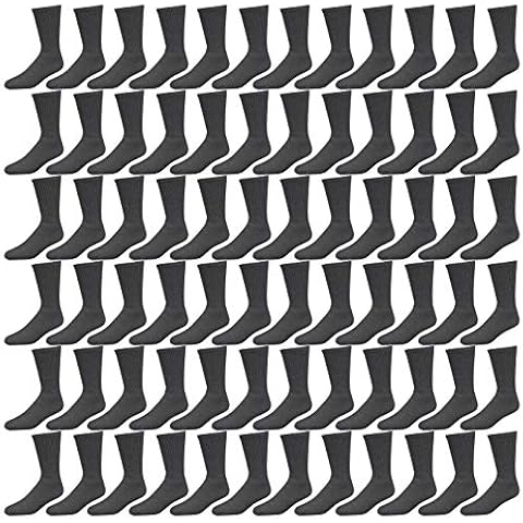 72 Pairs Crew Socks for Men Women, Bulk Cotton Sport Sock, Various Styles - Grey - X-Large Cover