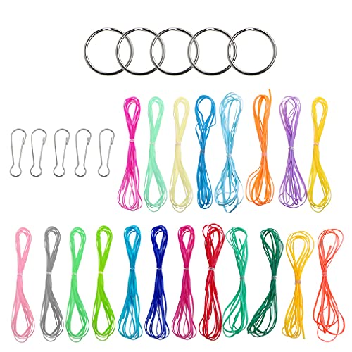 Vdaxvme 20 colores brillantes de plástico cordón pulsera hilo joyería accesorios escuela clases de arte para adultos niños