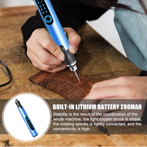 Elektrisch Handbohrer mit 10 Bohrer, 3-Gang DIY Mini Bohrstift Wiederaufladbare Bohrmaschine Bohrer Set Gravurstift Handbohrmaschine für Schmuckherstellung Harz Kunststoff Holz Leiterplatte Leder