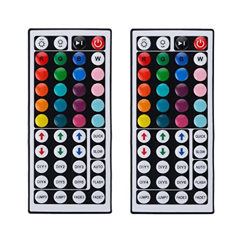 Hwylizg 2 Pack 44 Keys RGB LED Light Strip Remote Controller,Wireless Dimmer IR Remote Control LED Light Remote Replacement for SMD 5050 2835 3528 LED Strip Lights