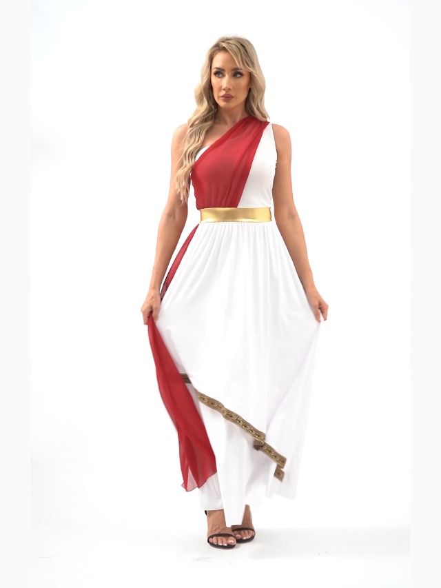 Amazon.com: YiZYiF Womens Ancient Greek Dress Toga One Shoulder Tiered Maxi  Dress Roman Costumes Praise Dress Burgundy Small: Clothing, Shoes & Jewelry