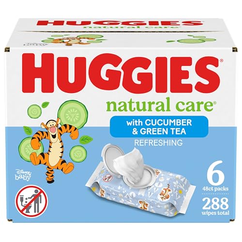 Image of Huggies Natural Care Refreshing Baby Wipes, Hypoallergenic, Scented, 6 Flip-Top Packs (288 Wipes Total)