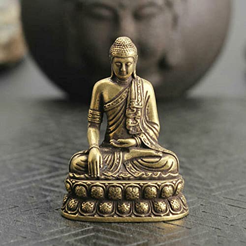Estatua pequeña de Buda Sakyamuni de bronce miniatura 4