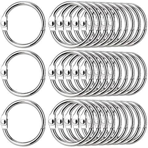 80 Pcs Binder Rings, 25mm Loose Leaf Binder Rings Nickel Plating, Flash Card Rings, Small Round Binding Rings, Book Rings, Metal Binder Rings for Flash Cards, Papers, Keychains Cover