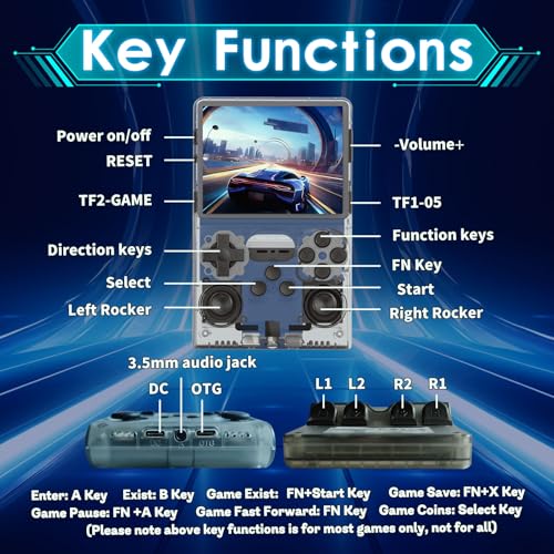 image for Hedlaoy R40S Pro Handheld Game Console,30000 HD Games Mini Retro Gamin