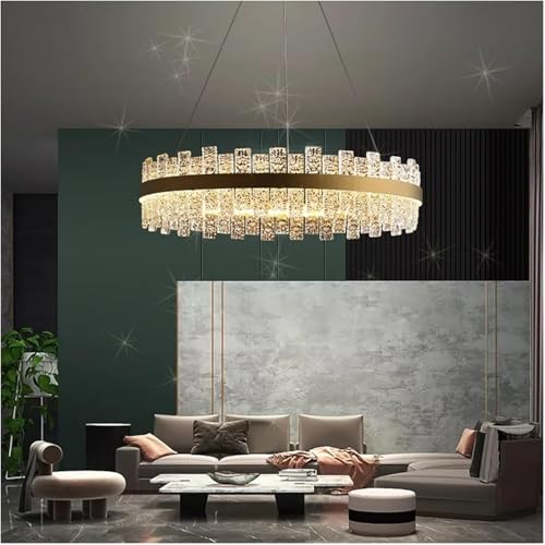Lustre LED en verre dépoli LWX 100 cm | Luminaire suspendu salon 6000 K