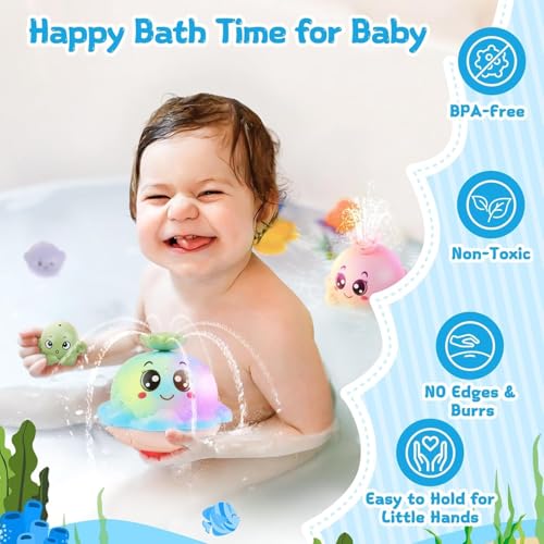 Image of Happy Hues Octopus Bath Toys for Babies &Toddlers- Mold-Free Wall Mount Waterfall Bath Toys