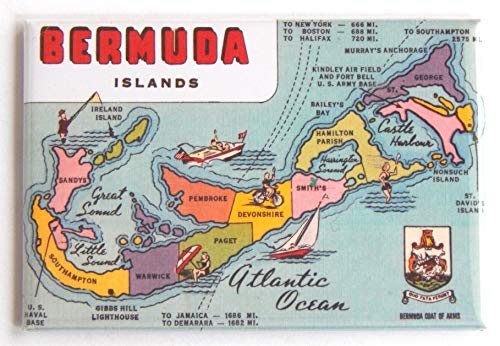 Imán decorativo de nevera mapa de Bermudas