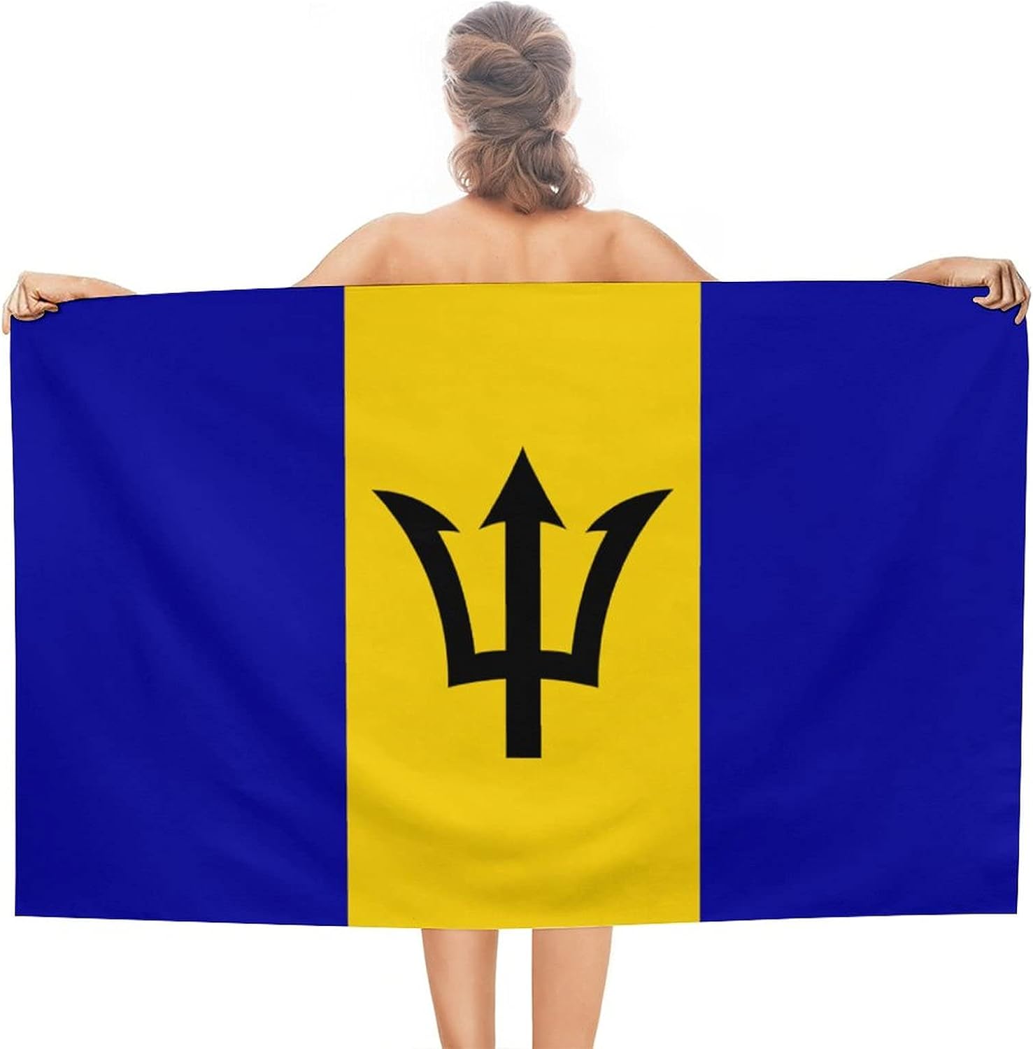 Calculay Barbados Flag Beach Towel-Quick Dry Super Absorbent Soft Bath Towel for Swimming/Camping/Beach/Yoga/Gym/Travel Sports Gym TowelOne Size
