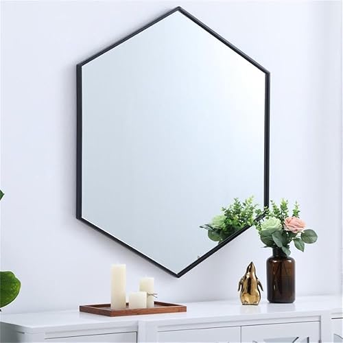 Miniatura 7 de Elegant Decor Eternity - Espejo hexagonal con marco de metal de 32 x 38 pulgadas, color negro