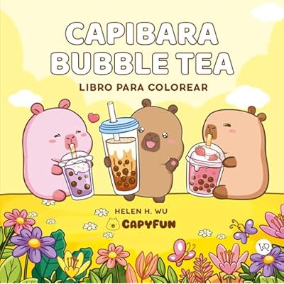 Capibara Bubble Tea: Libro para colorear