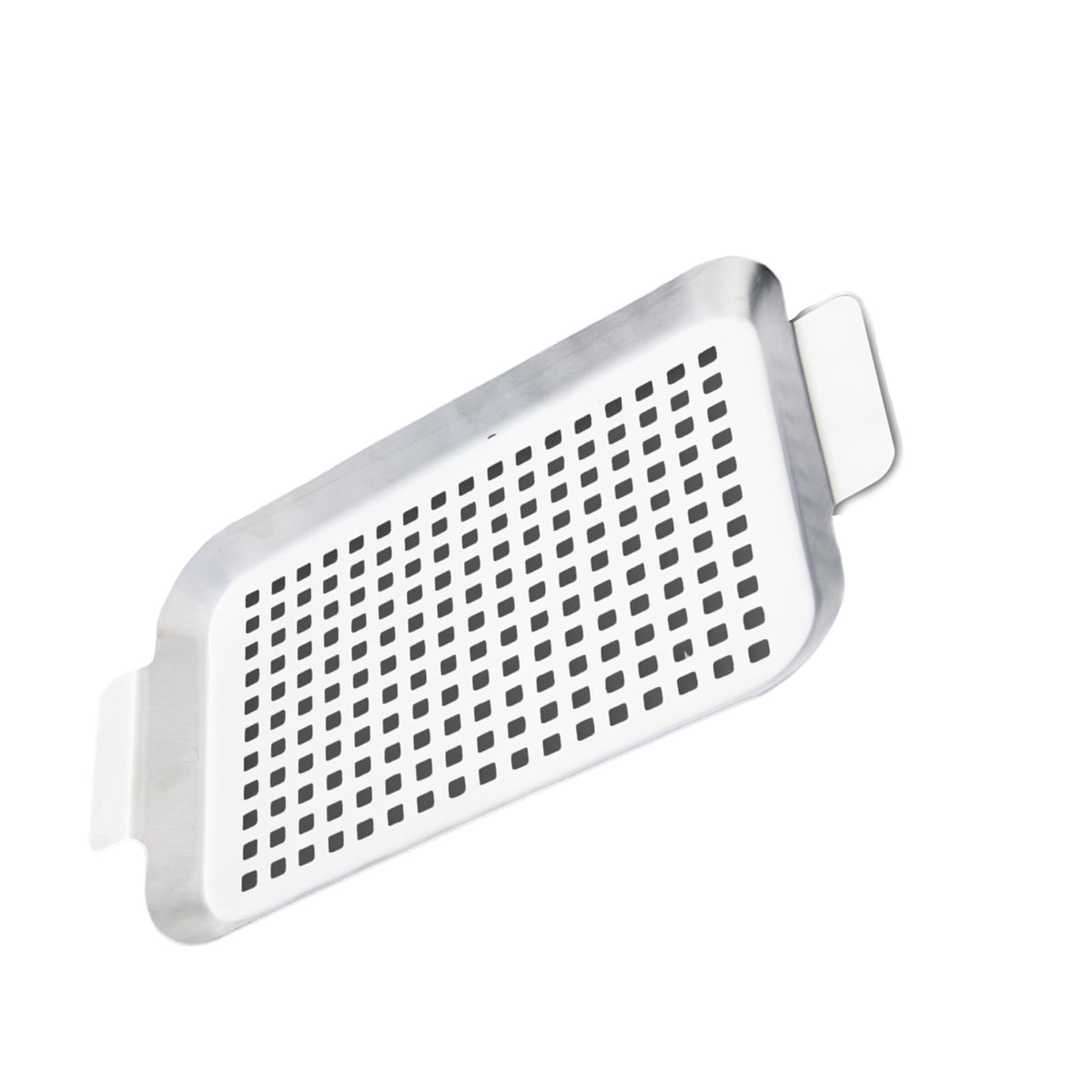 Uqezagpa Effective BBQ Grills Pans Stainless Steel with Holes and Handle for Perfectly Grilled Vegetables Fish and Meat Perforated Barbecue Tray