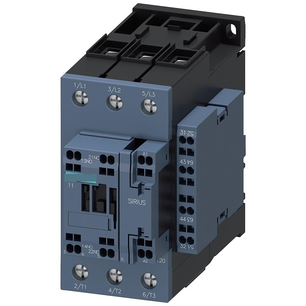 HKYPCOKVK Contactor AC-3 50A/22kW/400V 3-Pole 110VAC/50Hz 2NO+2NC Screw Connector/Spring Tension Connector 3RT2036-3AF06