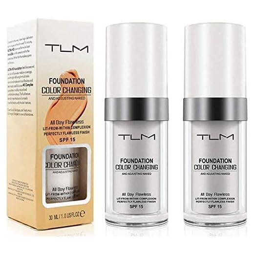 2 PCS Base Líquida, Base Tono Piel Cálida Que Cambia Color Impecable, Base Maquillaje Corrector Cobertura Líquida Rostro Desnudo, Apto Para Todos Los Tonos Piel, SPF15 （30ml）